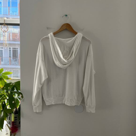 Gap White Tie Up Lightweight Hoodie Sweatshirt Size Small - Picture 5 of 5